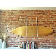 Surfboard Wall Mount Rack – Handmade Oak & Leather Surfboard Holder