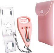 DoubleGuard Portable Travel Security Set: 2 Door Locks + 2 Alarms (Pink, 4-Pack)