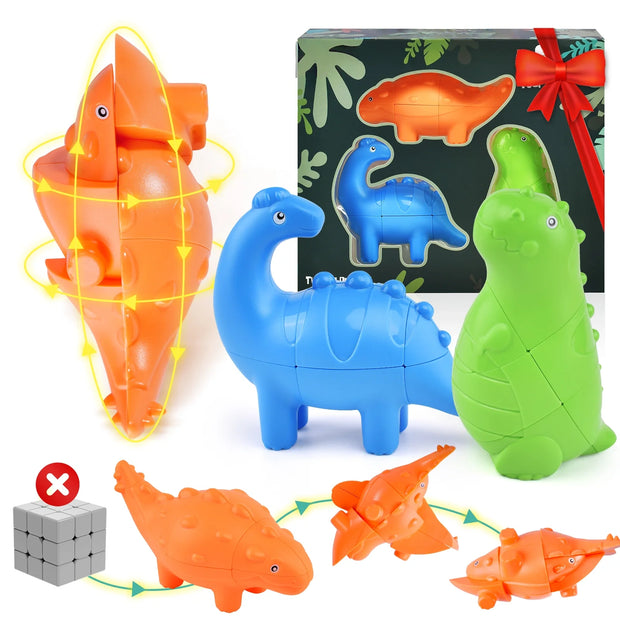 3-in-1 Dinosaur Magic Cube Puzzle Set