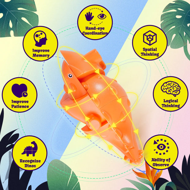 3-in-1 Dinosaur Magic Cube Puzzle Set