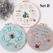 Beginner Embroidery Kit (Set of 3) – DIY Hand Embroidery & Cross Stitch Craft