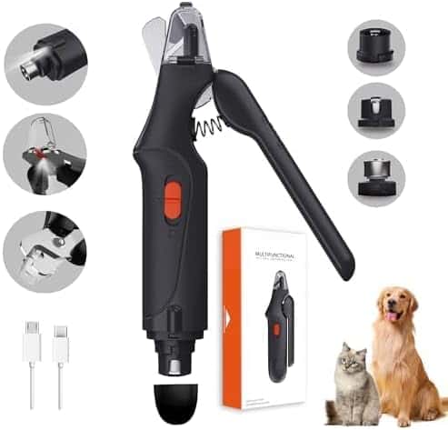 2-in-1 Rechargeable Pet Nail Clippers & Grinder with LED Light
