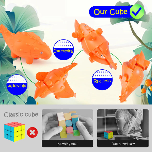 3-in-1 Dinosaur Magic Cube Puzzle Set