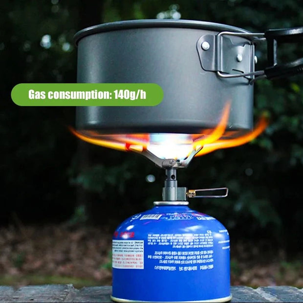 UltraLight Titanium Camping Stove | High-Power Portable Gas Burner for Backpacking