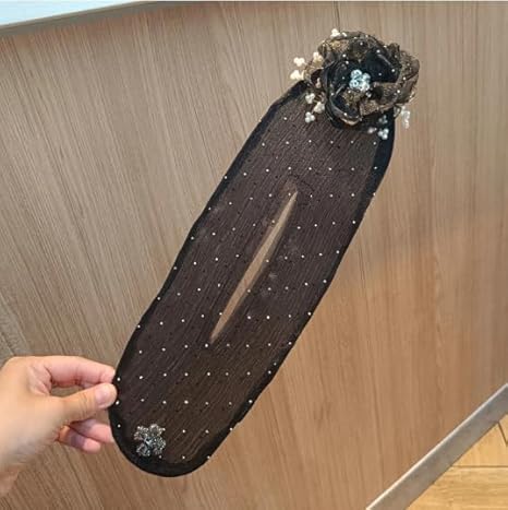 All-Star Flower Hair Accessories – Hand-Embroidered Flower Lazy Bun Maker Hair Styling Tool,6 Pieces Mixed Set