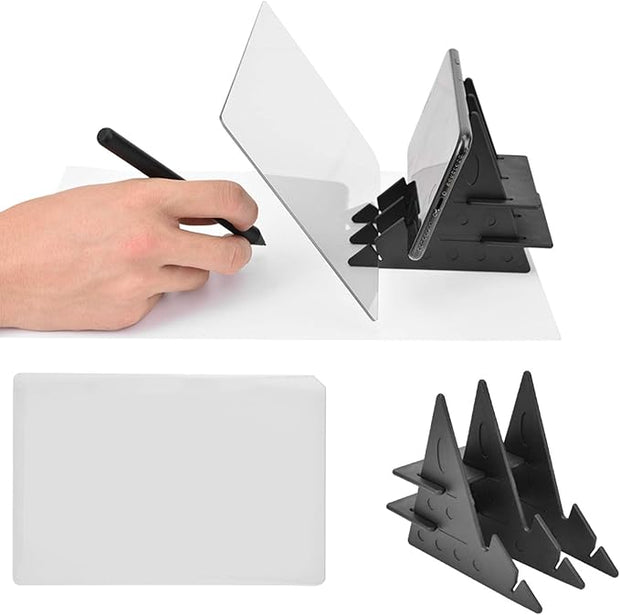 Portable Tracing Board Lightbox – Sketching Mirror Reflection Drawing Tool with 5 Stands