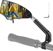 Anti-Glare Foldable Bike Mirror, Left Side 360° Adjustable (20–23mm)