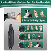 2-in-1 Rechargeable Pet Nail Clippers & Grinder with LED Light