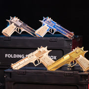 Adult Wooden Puzzle Desert Eagle Rubber Band Gun – 3D Metal & Wooden Model Kit