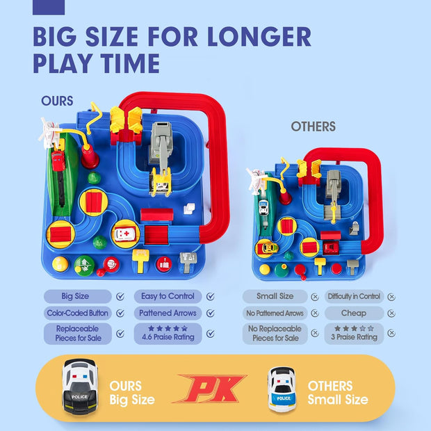 STEM Toys for Kids Ages 3-5 – Large Race Track Car Playset – Educational Toys for 3-Year-Old Boys and Girls – Birthday & Christmas Gifts