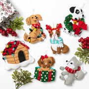 Felt Applique 18" Christmas Dog Stocking Kit – DIY Holiday Craft