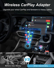 2025 Upgraded Mini Wireless CarPlay & Android Auto Adapter (2-in-1, Black)