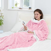 Wearable Heated Blanket with Sleeves & Foot Pocket – Electric Throw