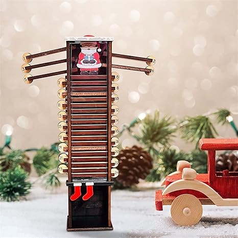 Santa Claus Chimney Countdown Advent Calendar – Wooden Holiday Decoration