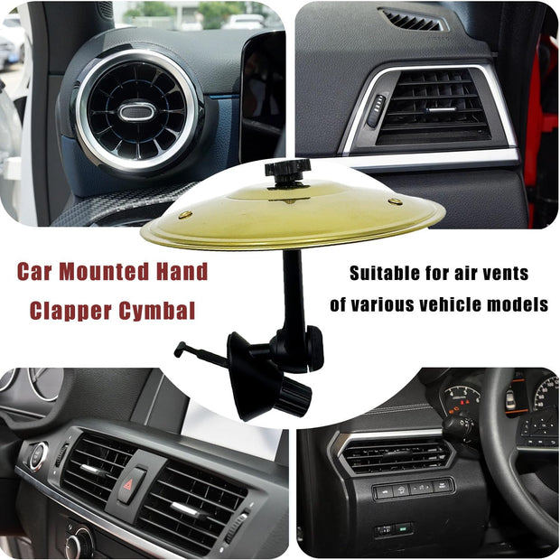 Mini Car Vent Cymbal – Fun Musical Decor for Vehicle Air Vents (Gold)