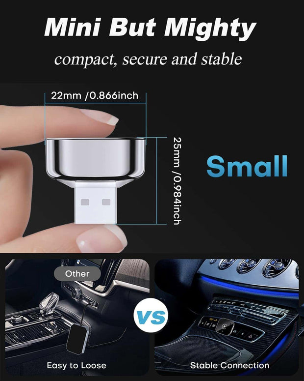 2025 Upgraded Mini Wireless CarPlay & Android Auto Adapter (2-in-1, Black)