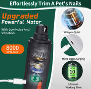 2-in-1 Rechargeable Pet Nail Clippers & Grinder with LED Light