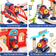 Kids Electric Train Set with 360° Loop Track & Storage Case