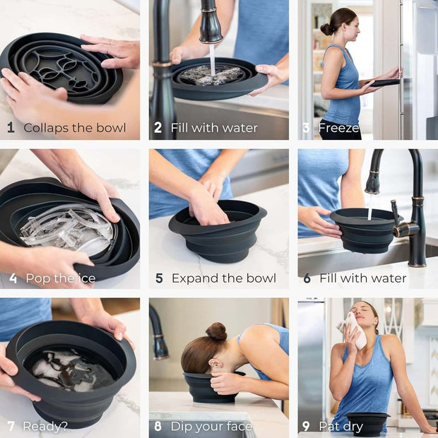 Facial Cold Compress® – Foldable Silicone Ice Therapy Bowl
