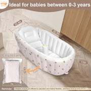 Inflatable Baby Bathtub with Built-in Air Pump – Portable Travel Shower Basin for Newborn to Toddler (Olive Bath)