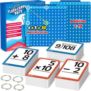 Pop & Learn Math Set: Multiplication Pop Board + Flashcards (Addition, Subtraction, Multiplication, Division)
