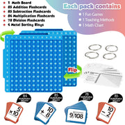 Pop & Learn Math Set: Multiplication Pop Board + Flashcards (Addition, Subtraction, Multiplication, Division)