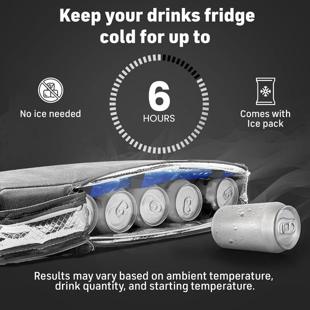 Golf Bag Cooler Sleeve – Insulated 6-Can Beer Holder with Ice Pack