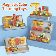 Magnetic Building Blocks with Magnetic Box – 35 Pcs Magnetic Cubes Travel Construction Toy for Kids