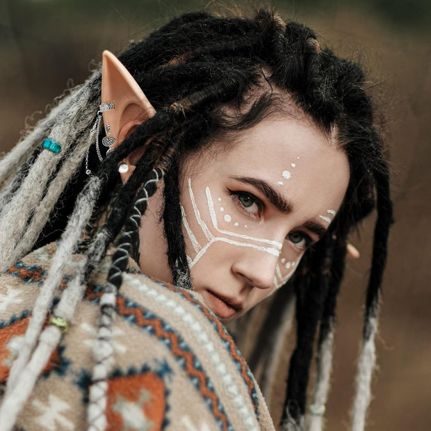 Elf Ear Accessory Set – 2 Pairs of Fairy Ears with Non-Pierced Pearl Earrings