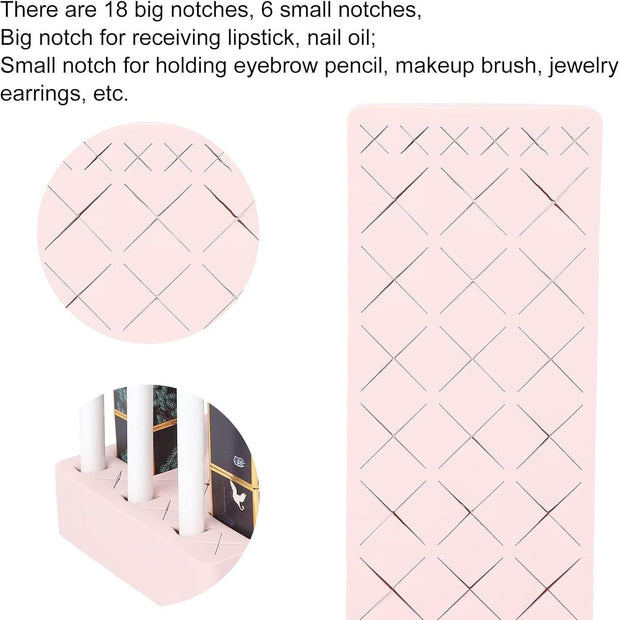 24-Slot Silicone Lipstick Organizer – Makeup Brush & Cosmetic Display Box