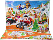 2025 Advent Calendar: 10-Piece 1:64 Scale Toy Car Collection with Ornament Clips & Winter Accessories