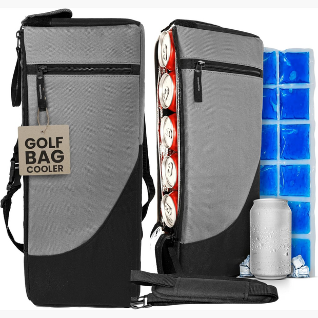 Golf Bag Cooler Sleeve – Insulated 6-Can Beer Holder with Ice Pack