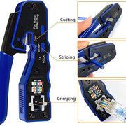RJ45 Crimping Tool – Pass Through Crimper for Cat6a/Cat6/Cat5e/Cat5 8P8C Modular Connectors