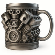 V8 Engine Stainless Steel Mug – Double-Wall Insulated Coffee Cup