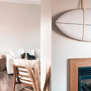 Surfboard Wall Mount Rack – Handmade Oak & Leather Surfboard Holder