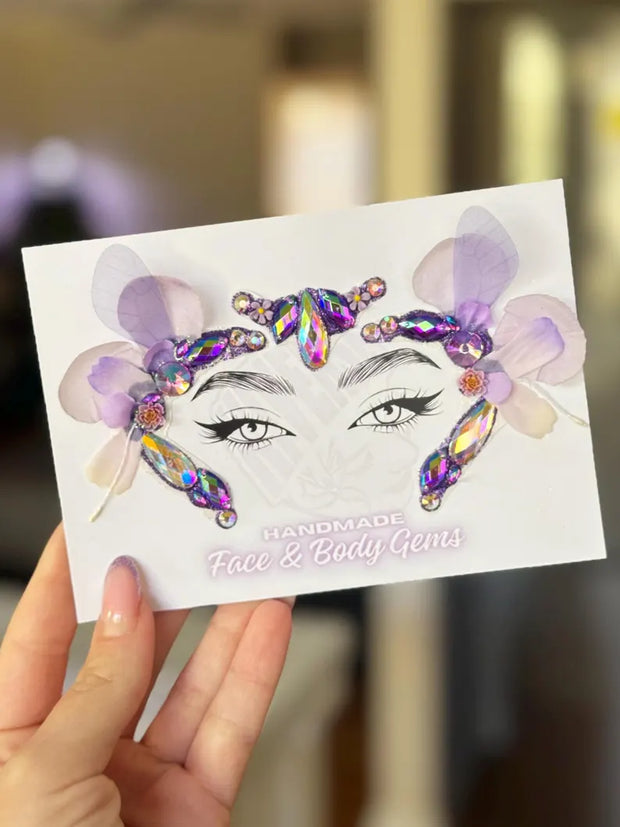 Garden Fairy Viola Festival Face & Body Gem Stickers – 6 Pcs Set