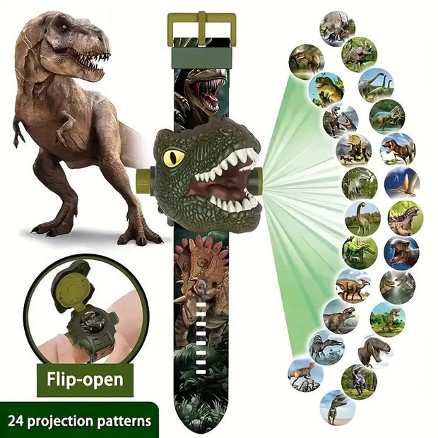 3D Dinosaur Projection Electronic Watch – Fun Luminous Toy for Kids