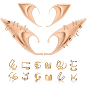 Elf Ear Accessory Set – 2 Pairs of Fairy Ears with Non-Pierced Pearl Earrings